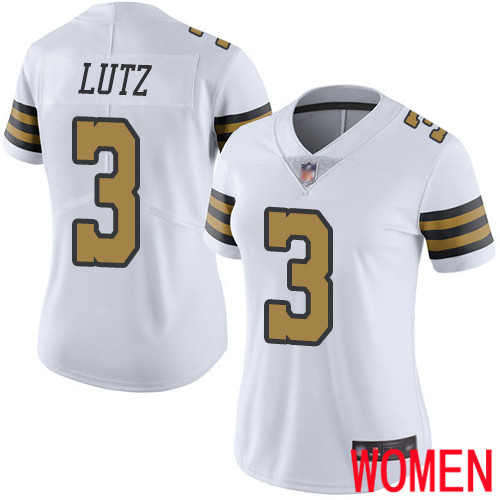 New Orleans Saints Limited White Women Wil Lutz Jersey NFL Football 3 Rush Vapor Untouchable Jersey